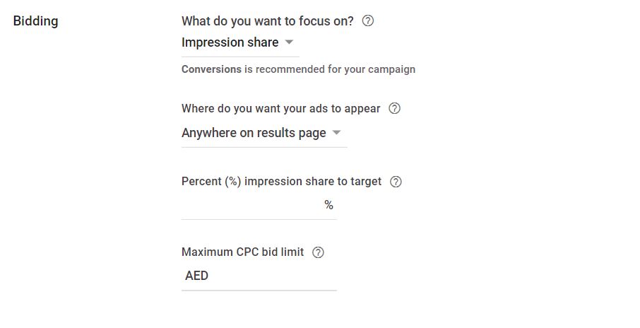  Types of Google Ads Bidding Strategy: impression share