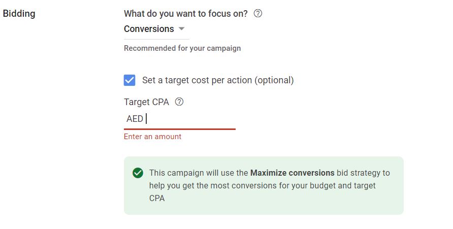  Types of Google Ads Bidding Strategy: target CPA 
