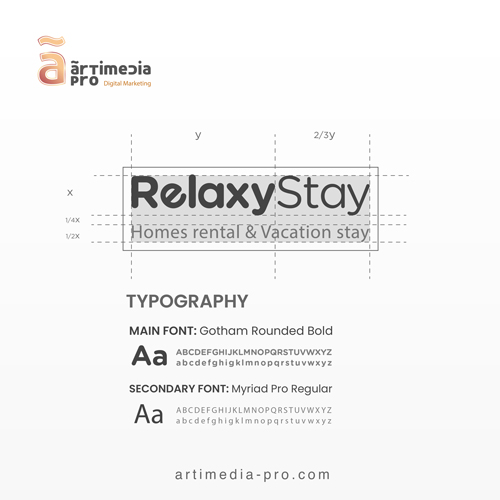 Relaxy Stay Company Branding Study, Typography | ãrtiMedia Pro